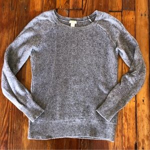 J Crew Grey Waffle Knit Sweater Size XS